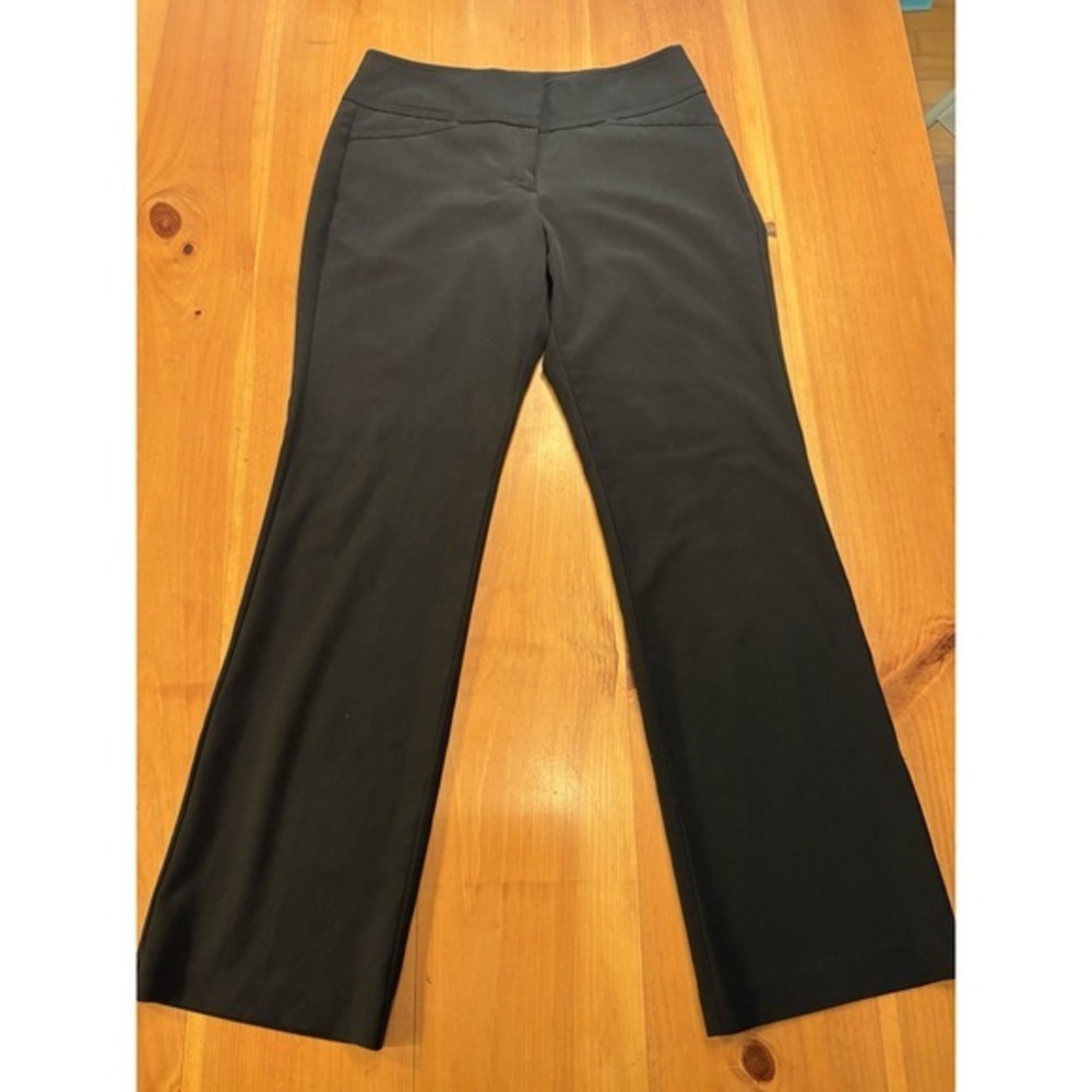 ELLE Womens Dress Pants Size 10 Black Career Stretch Bootcut Slacks Office